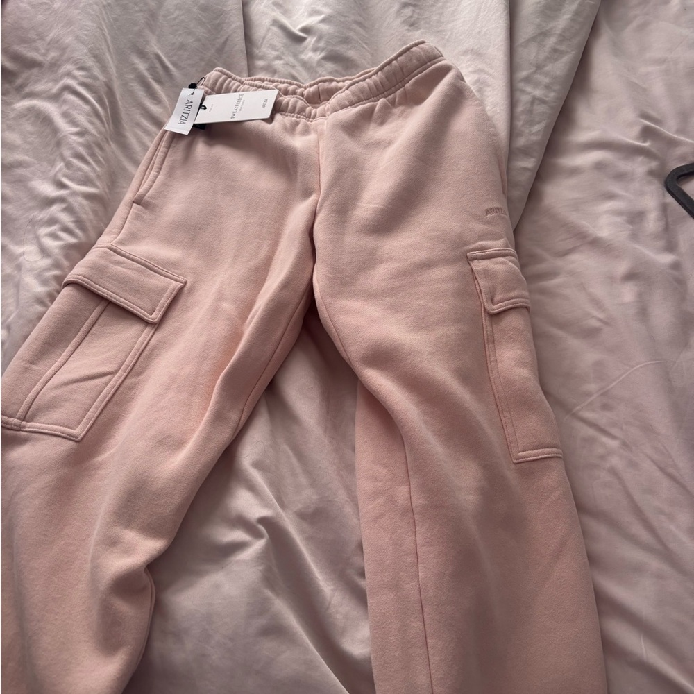Pink Aritzia Cargo Sweatpants